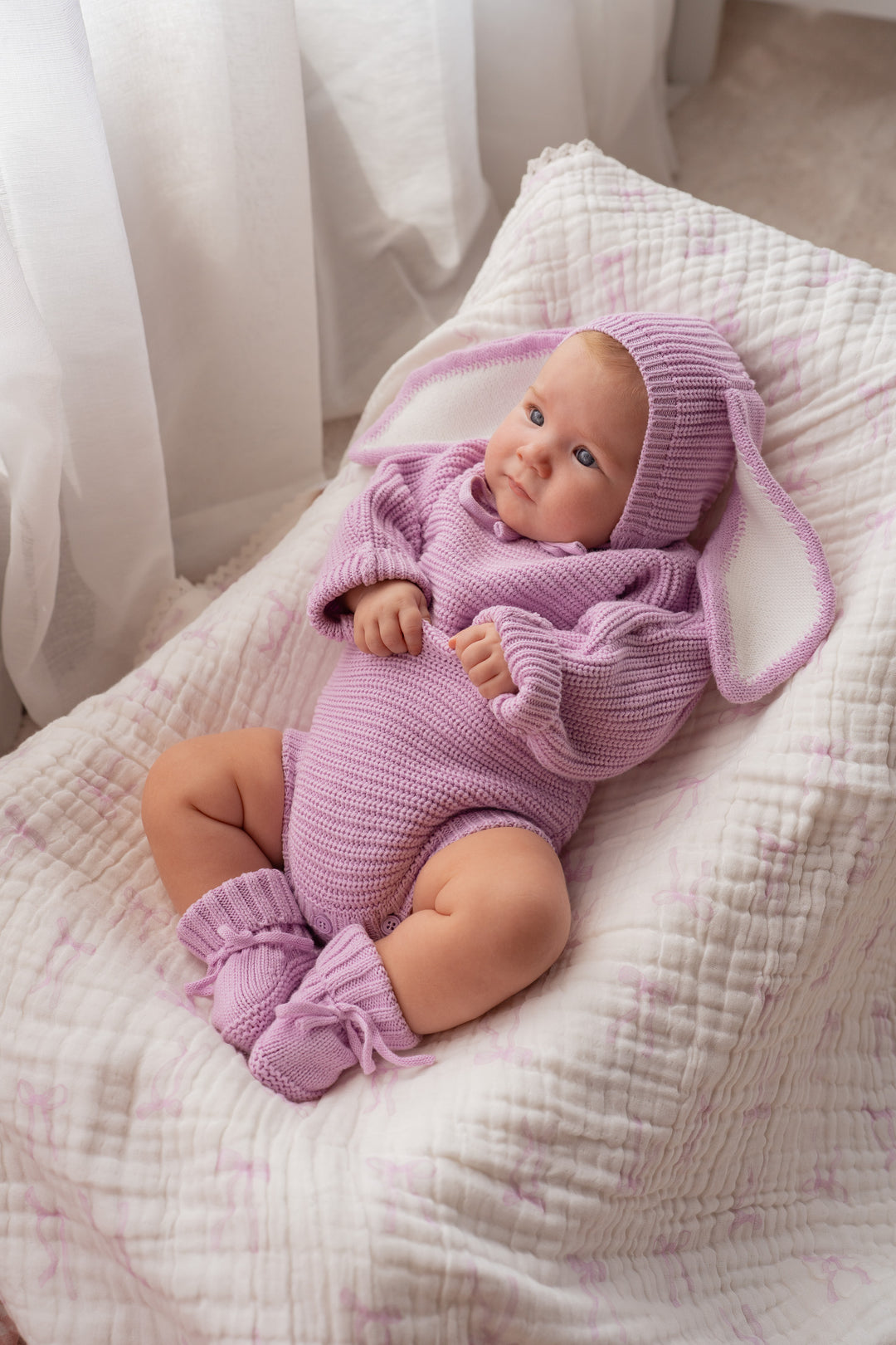 Chunky Knit Romper | Lilac