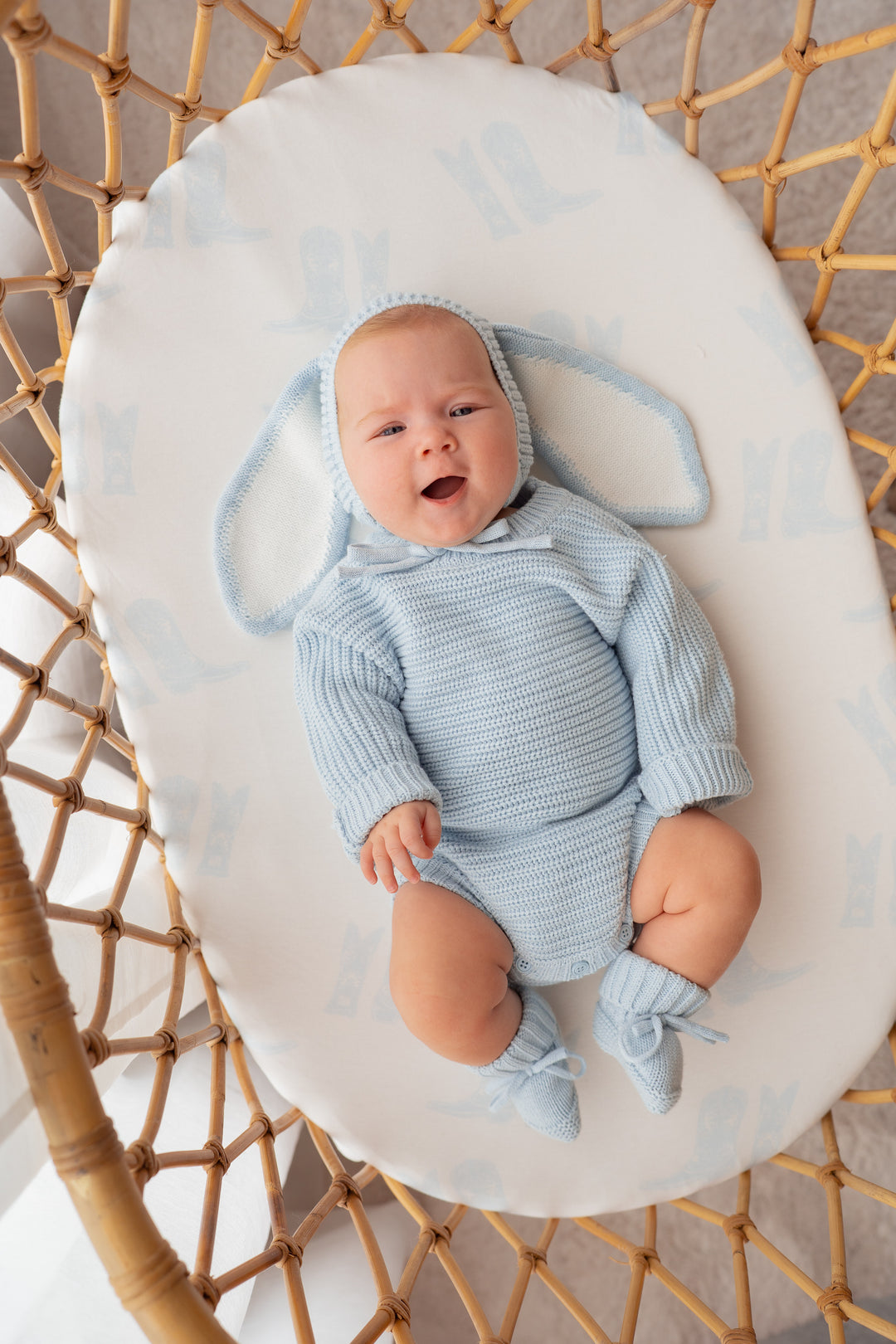 Chunky Knit Romper | Sky Blue