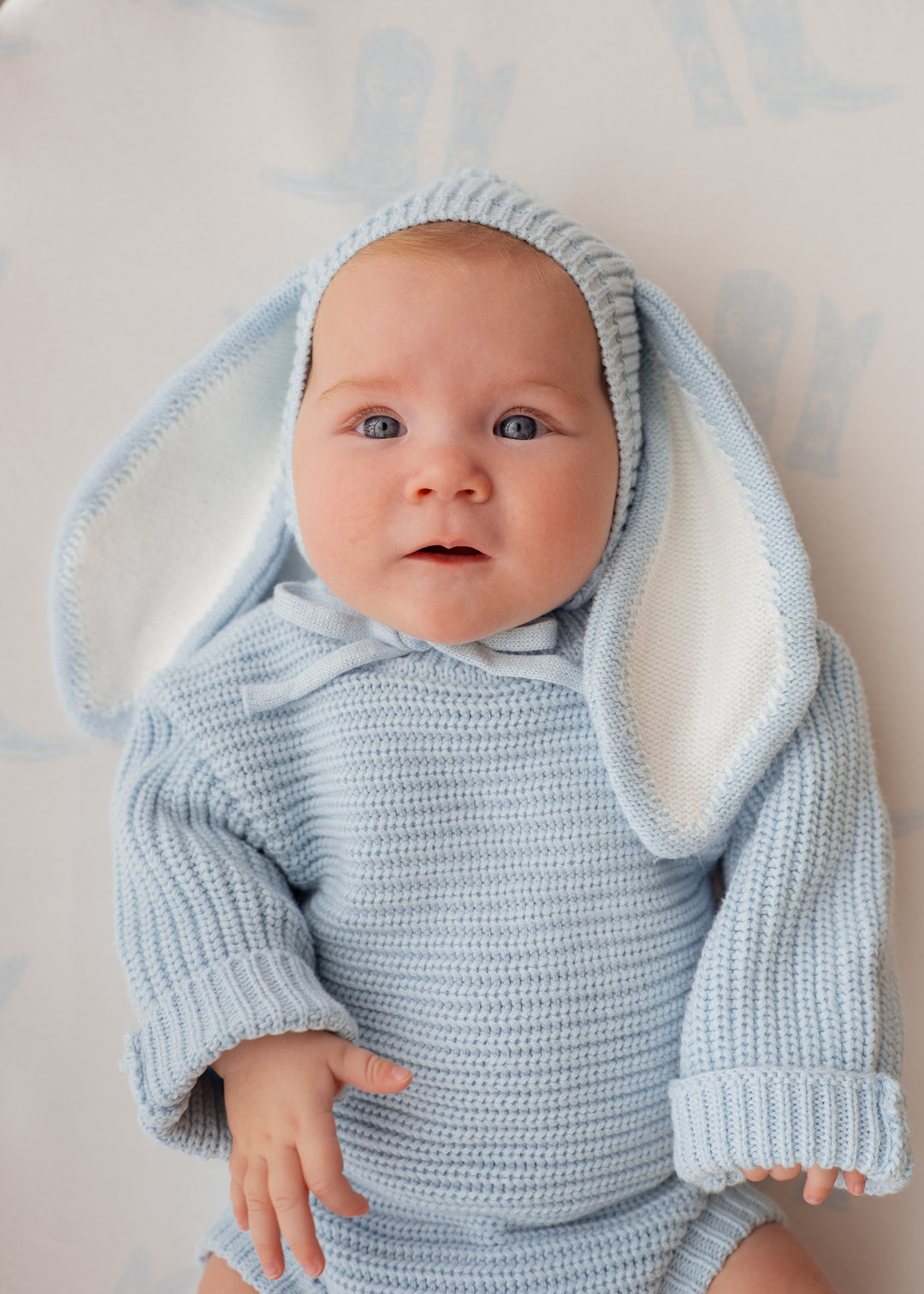Knitted Bunny Bonnet | Sky Blue