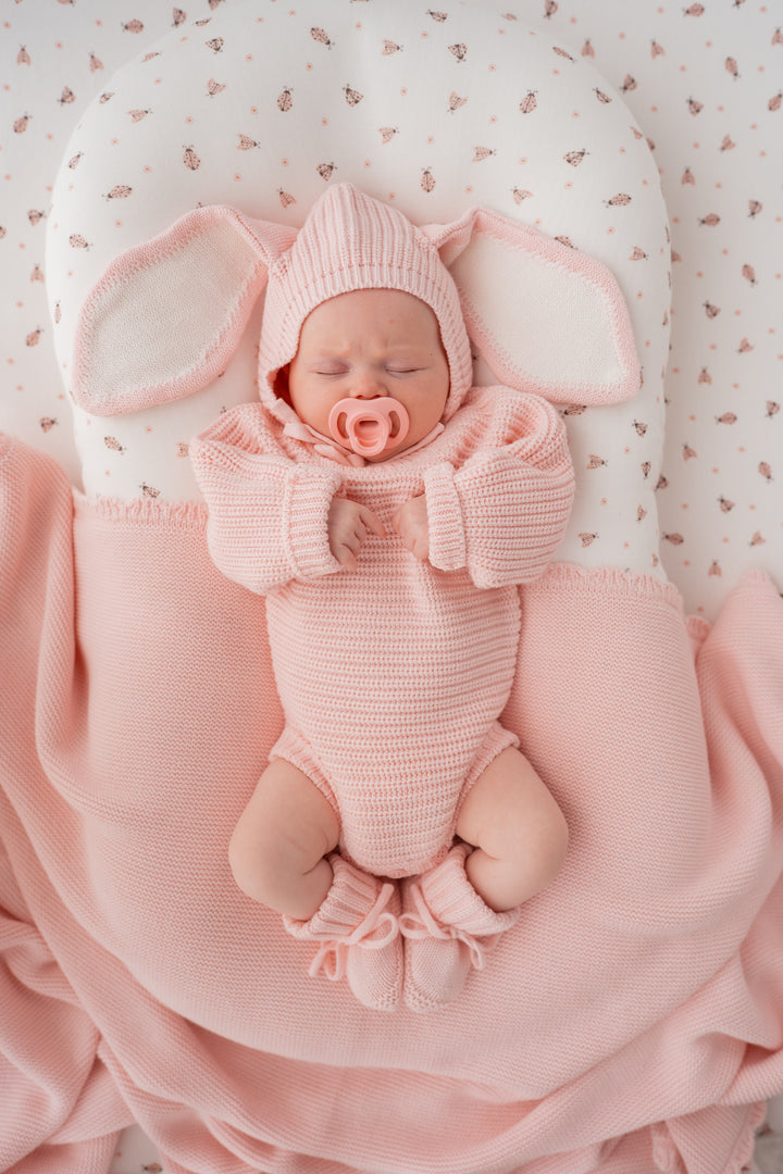Chunky Knit Romper | Baby Pink