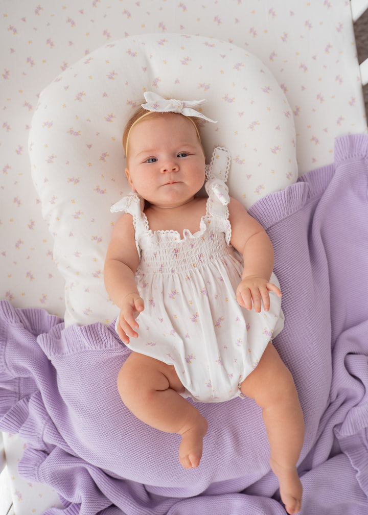 Tie Bubble Romper | Lilac Meadow