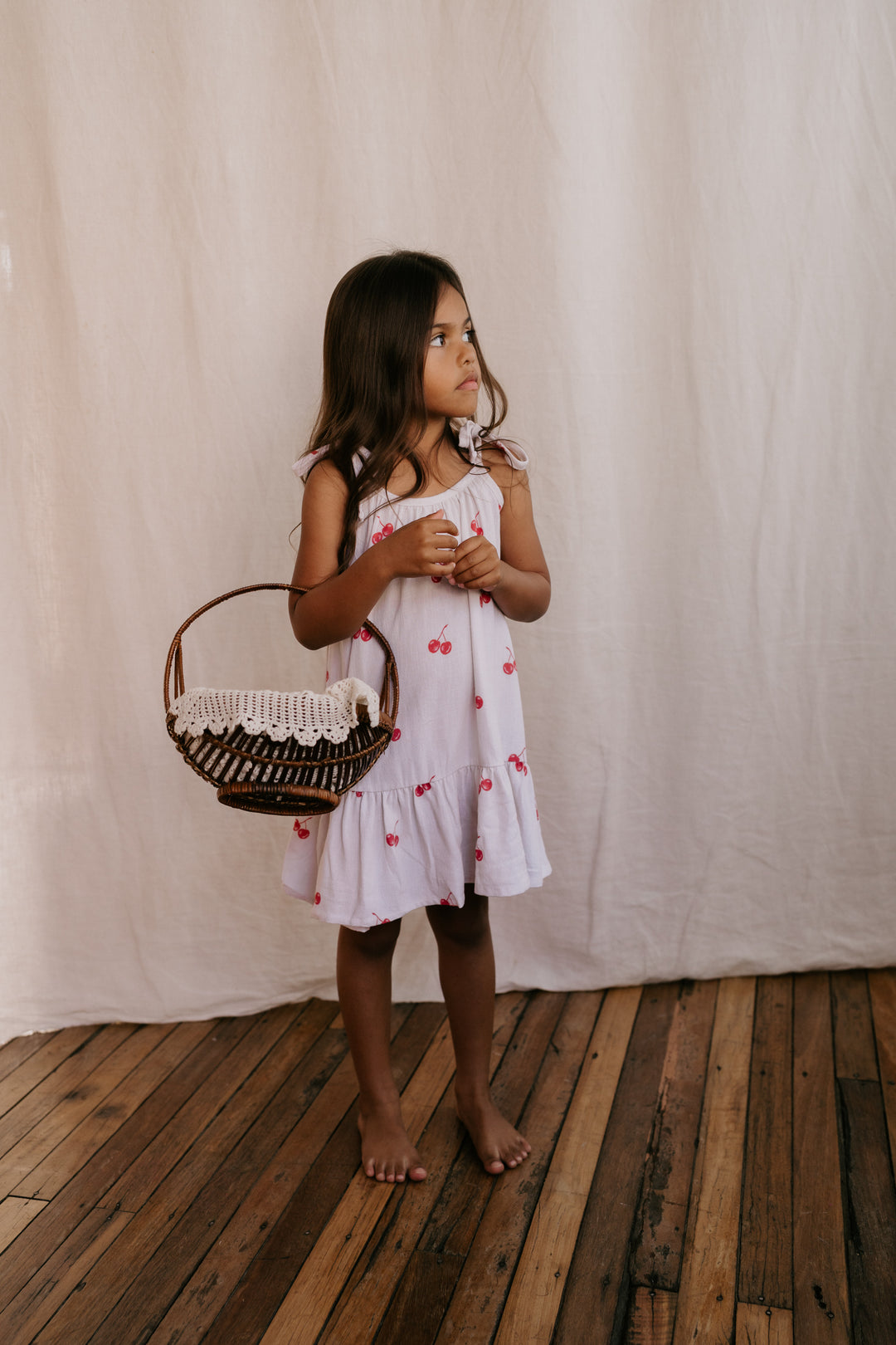 Tie Dress | Red Cherries