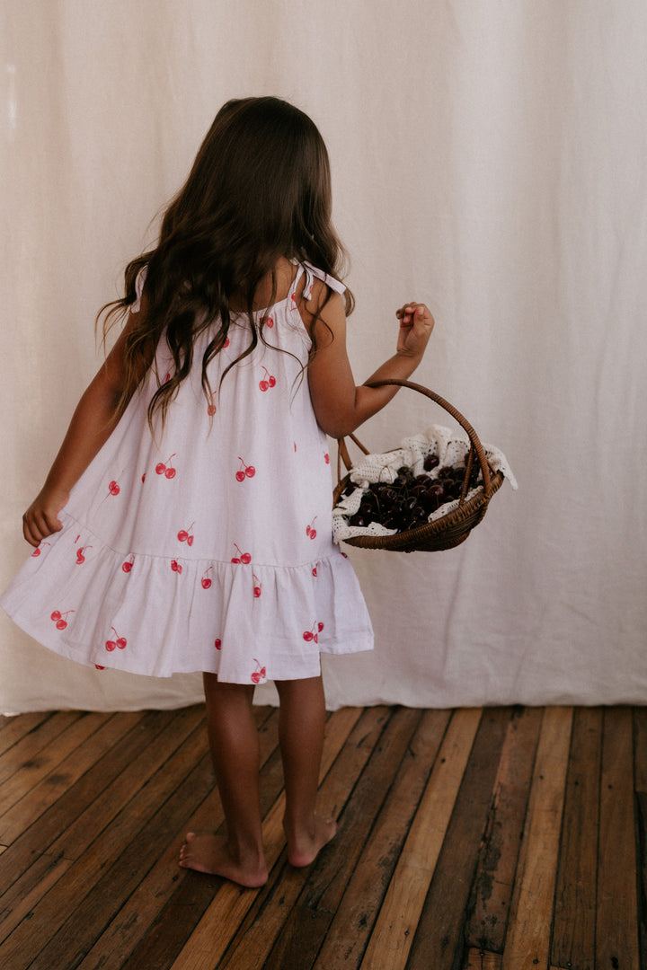 Tie Dress | Red Cherries