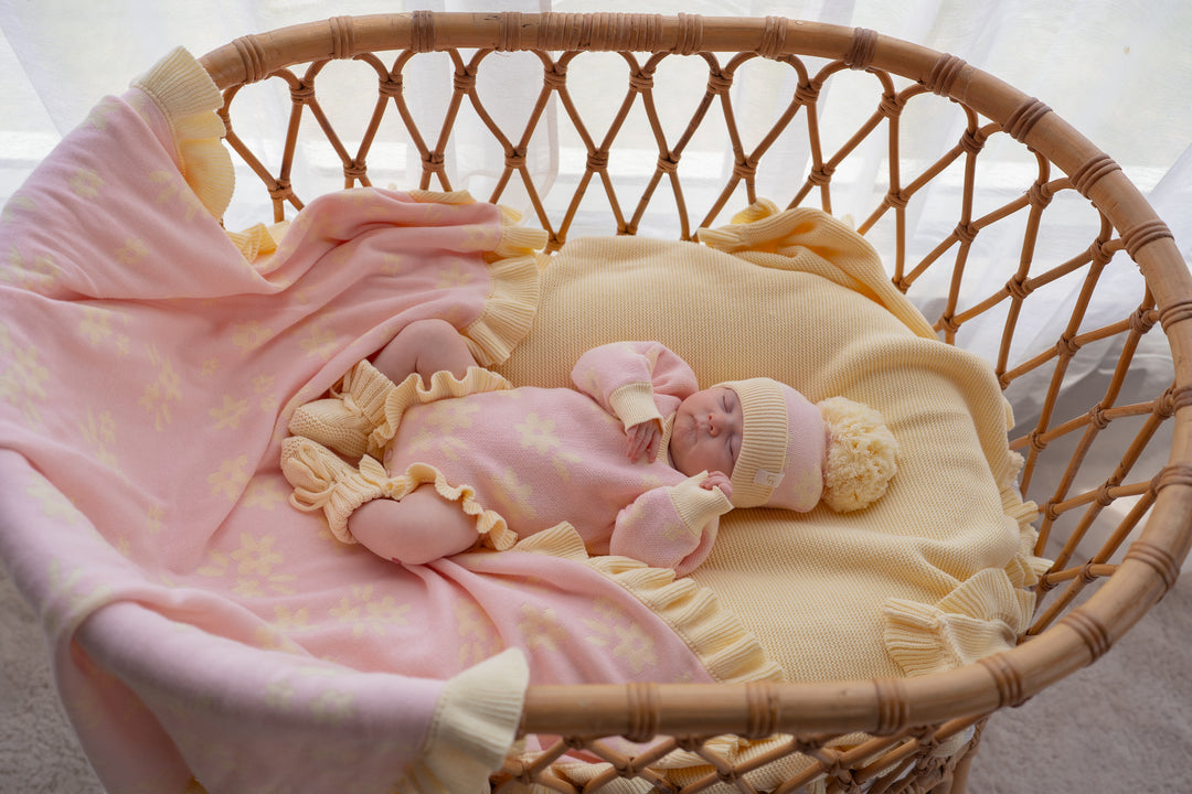 Knit Romper | Daisy Floral Lemon