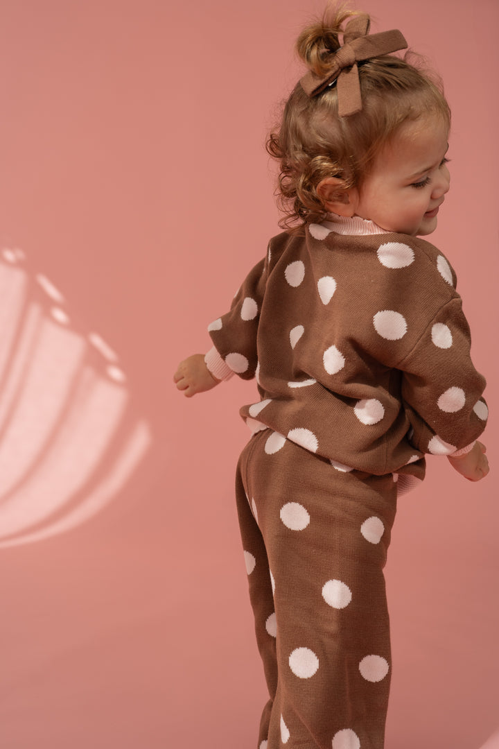 Twin Bow Clips | Choc Knit