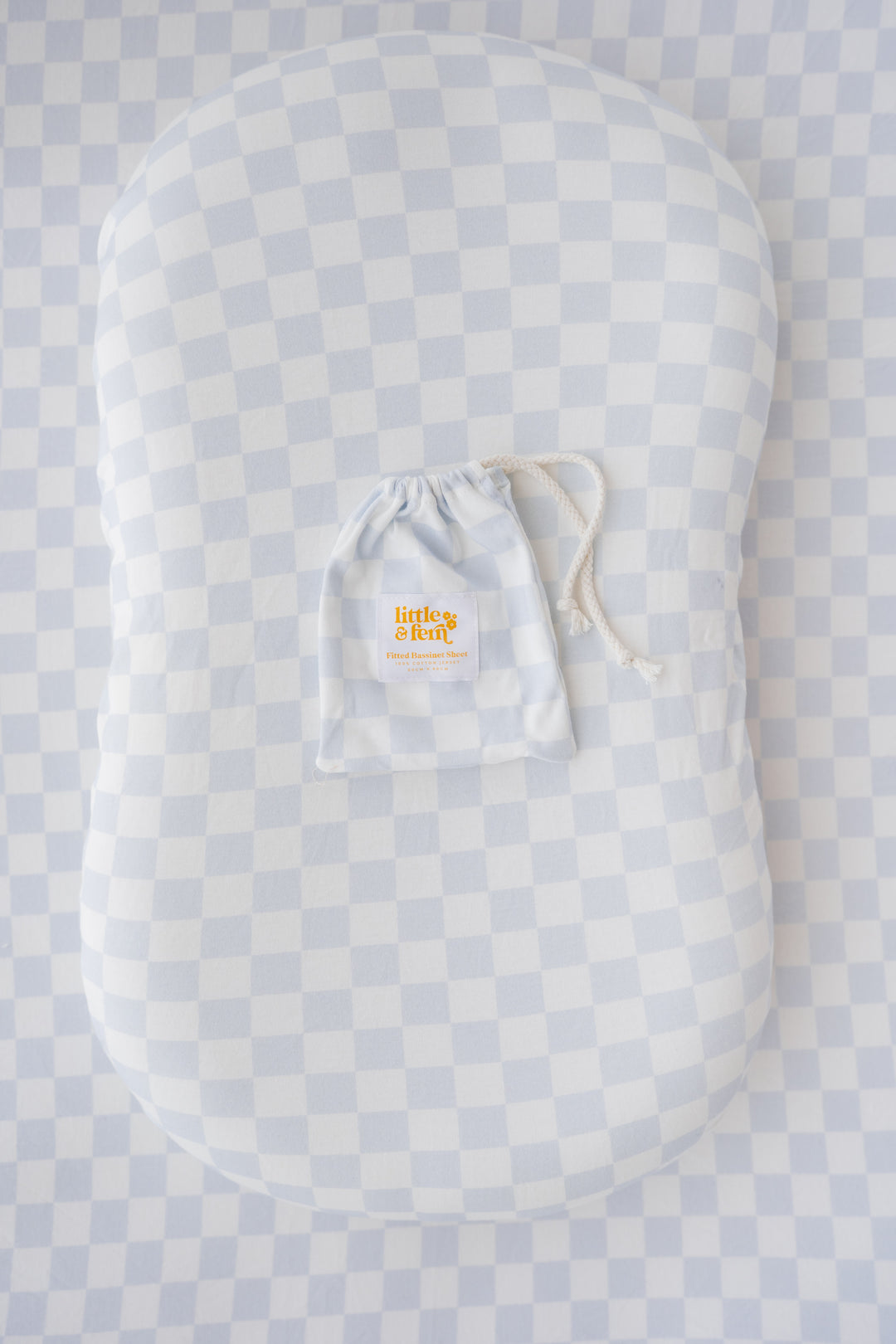 Bassinet Sheet | Blue Checker