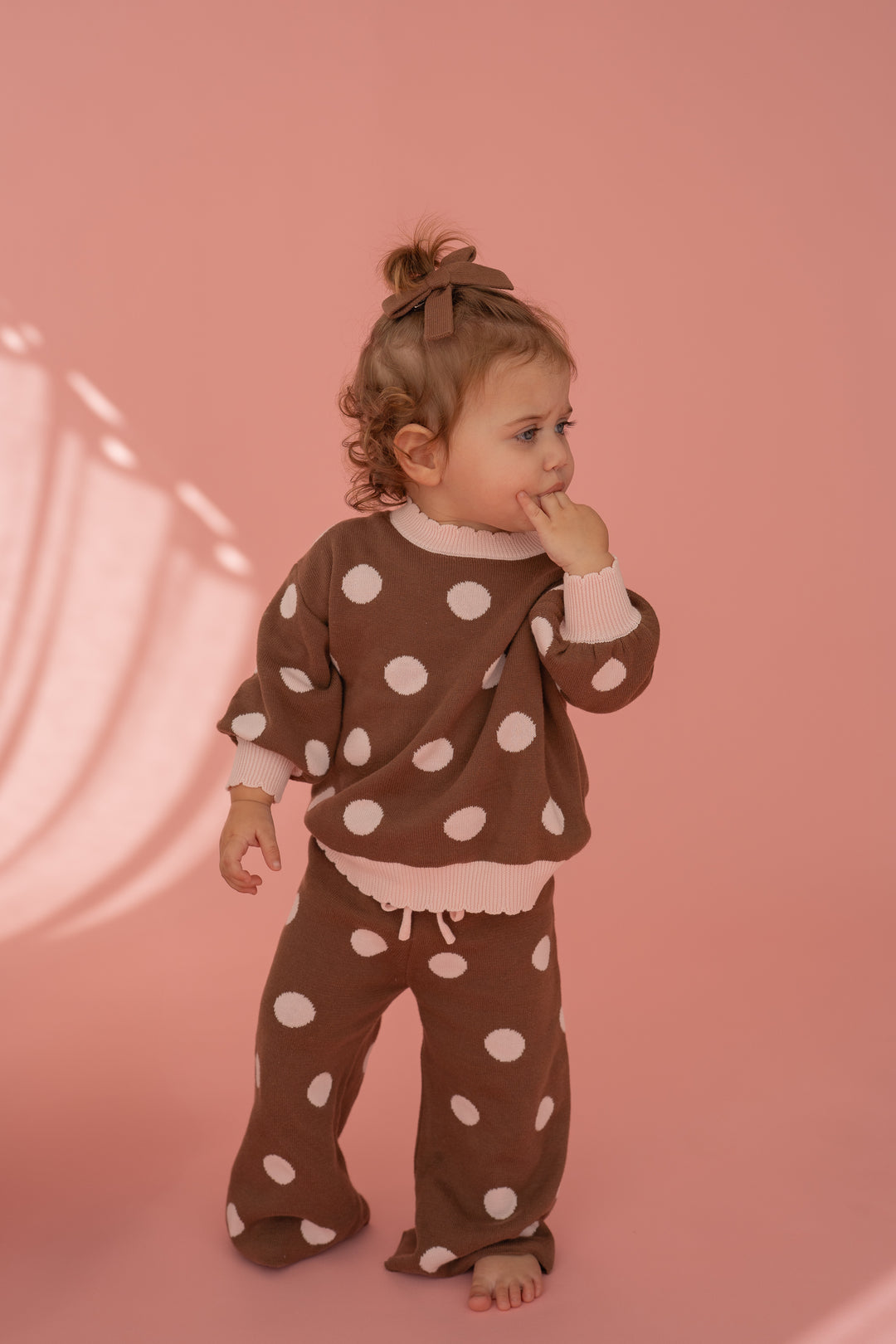 Twin Bow Clips | Choc Knit