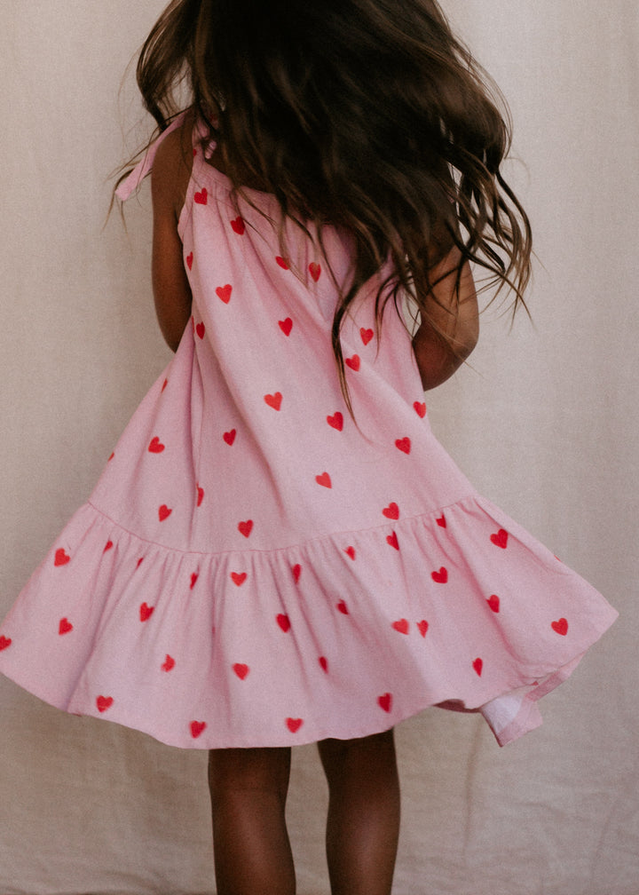 Tie Dress | Red Hearts