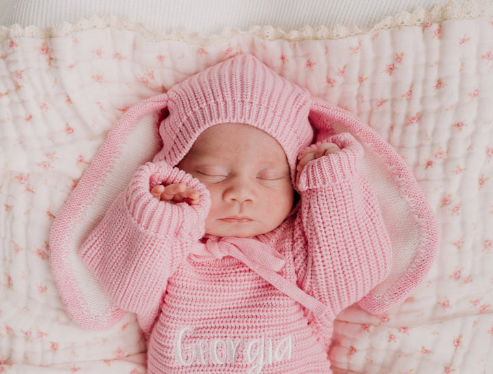 Knitted Bunny Bonnet | Marshmallow