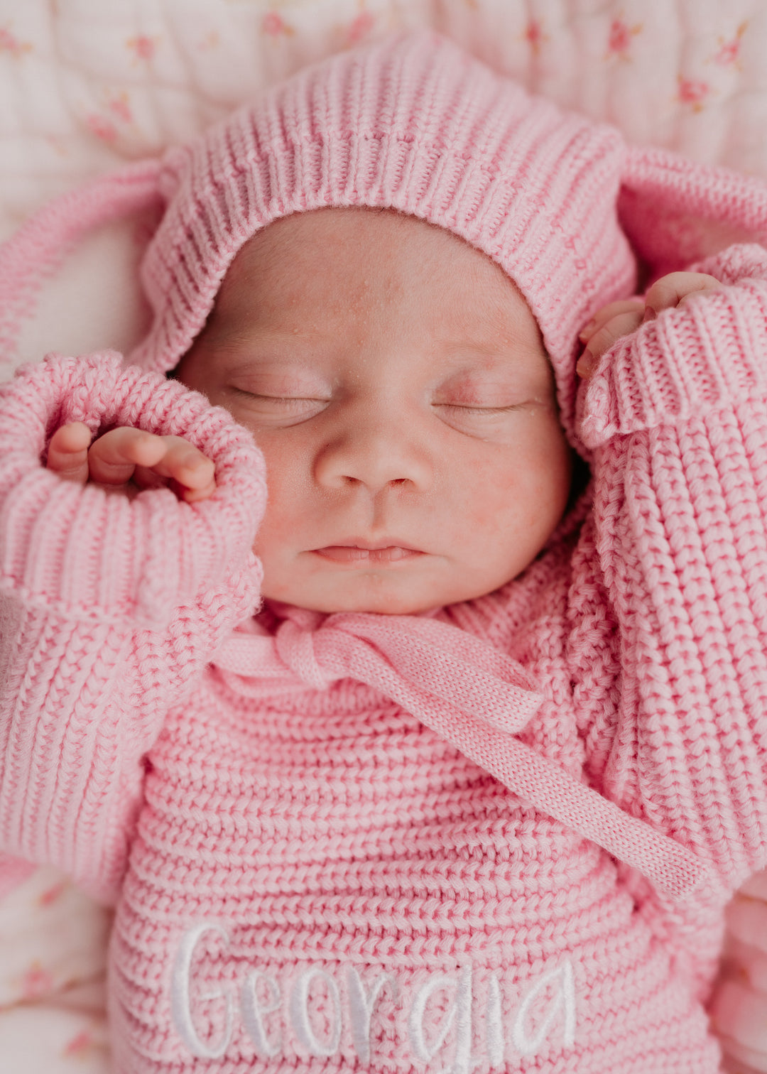 Knitted Bunny Bonnet | Marshmallow