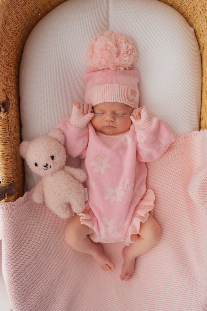 Knit Romper | Daisy Pink Floral
