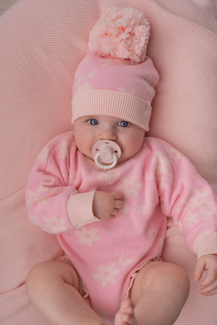 Knit Romper | Daisy Pink Floral