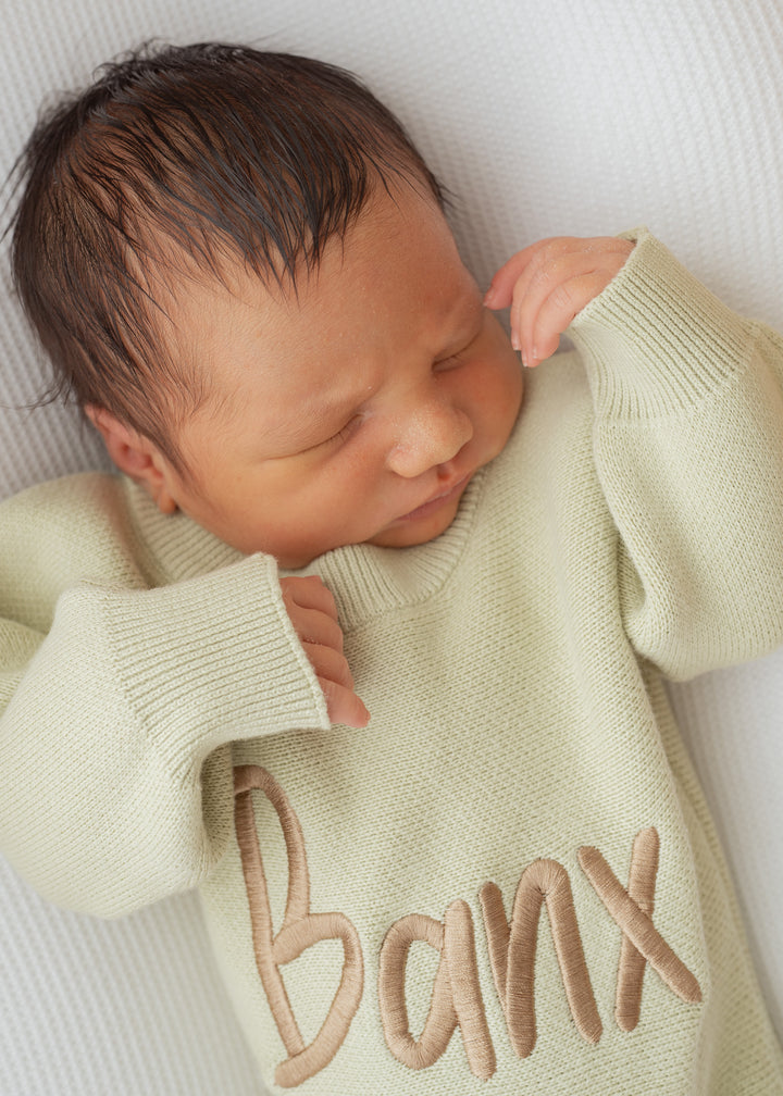 Knit Romper | Matcha