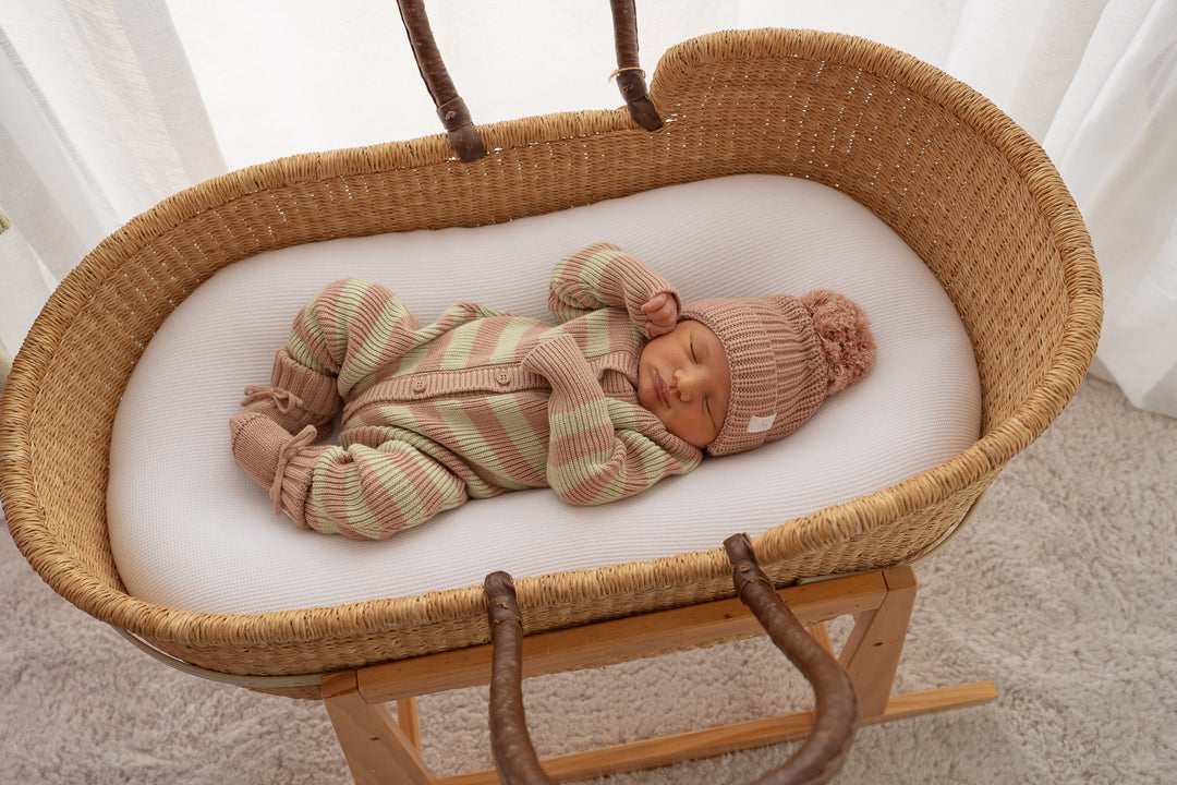 Chunky Knit Classic Romper | Matcha Stripe