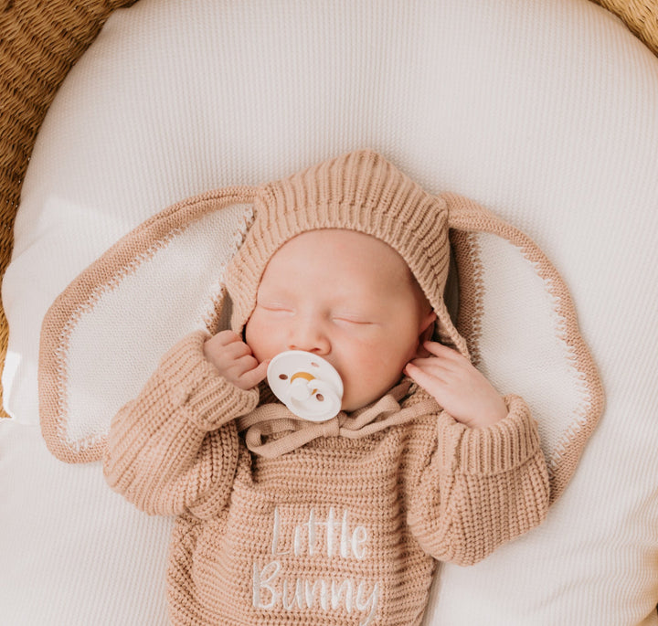 Knitted Bunny Bonnet | Teddy