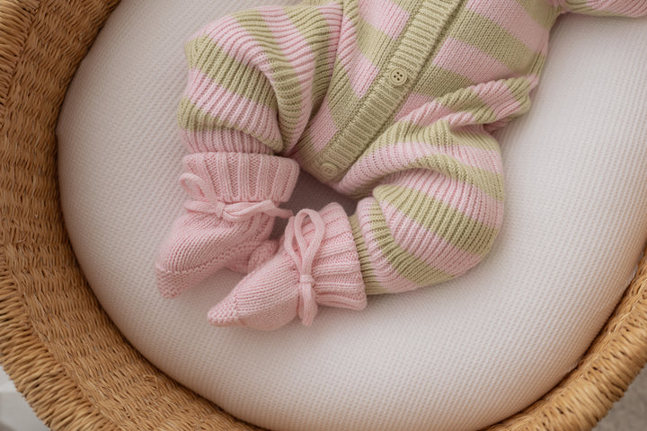 Knitted Booties | Strawberry Milk