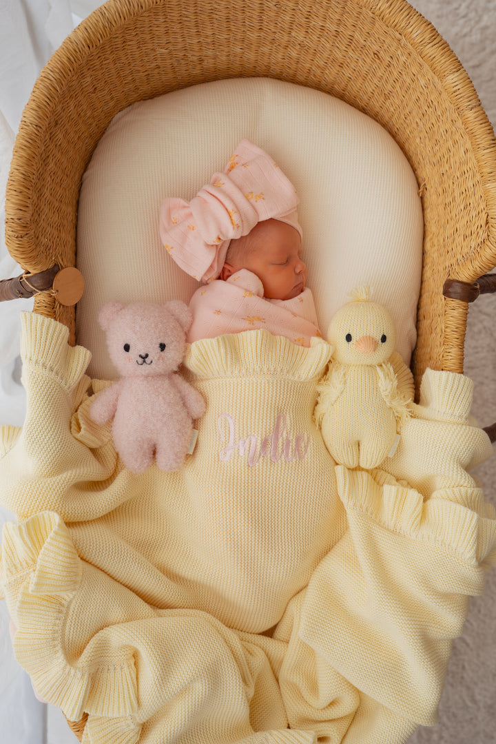 Frill Knit Blanket | Lemon *PRE-ORDER*