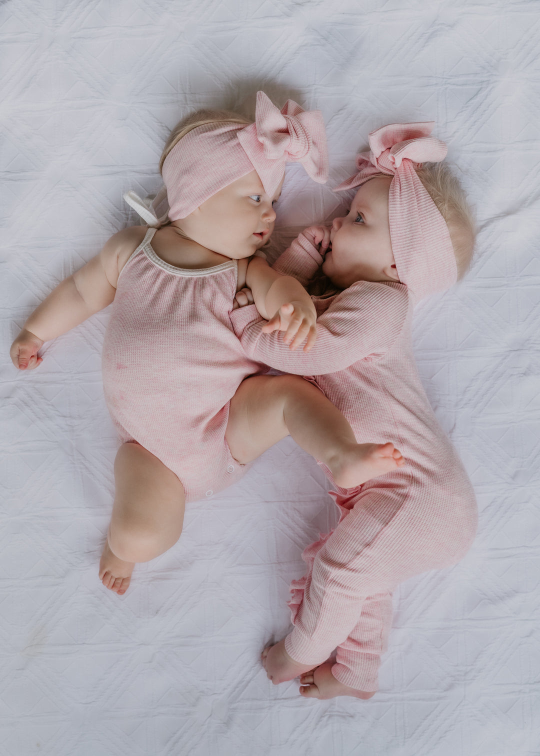 Bubble Romper | Baby Pink Waffle