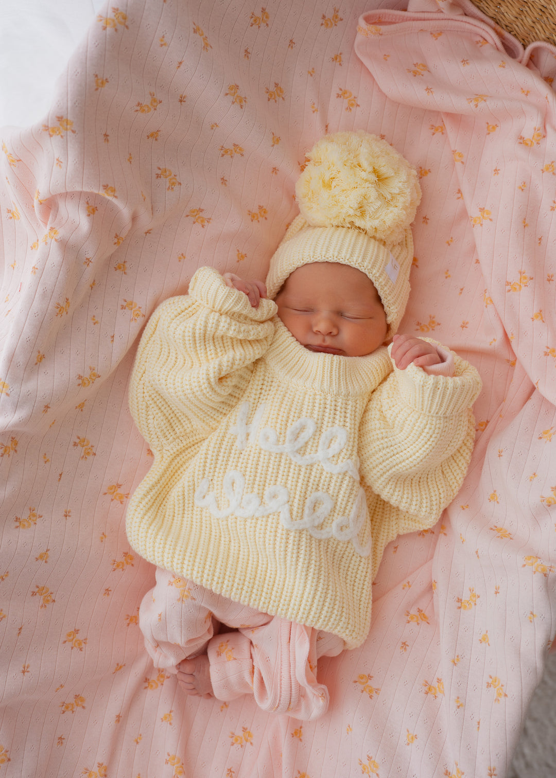 'Hello World' Chunky Knit Jumper | Lemon *PRE-ORDER*