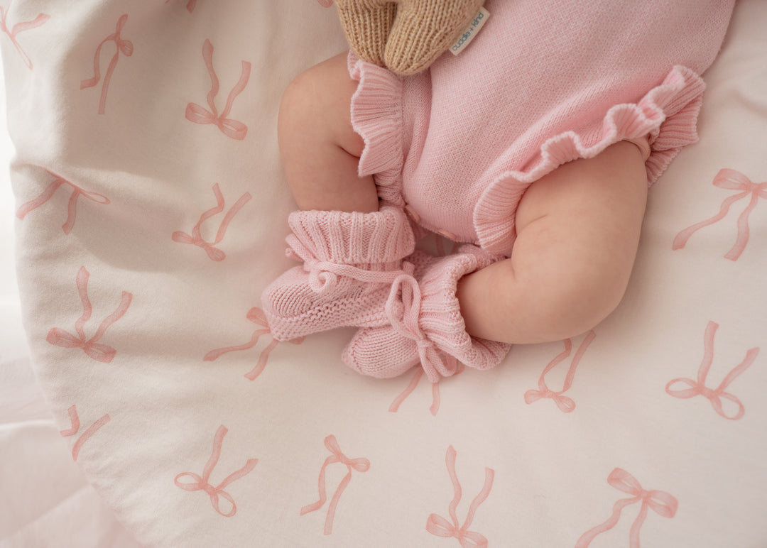 Knitted Booties | Strawberry Milk