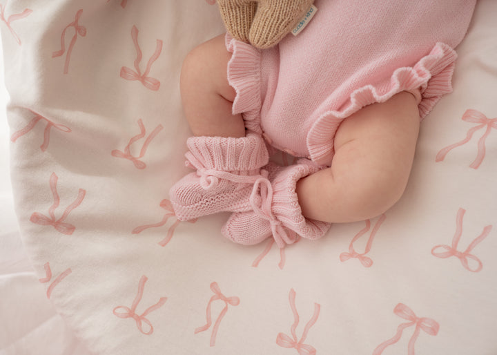 Knitted Booties | Strawberry Milk