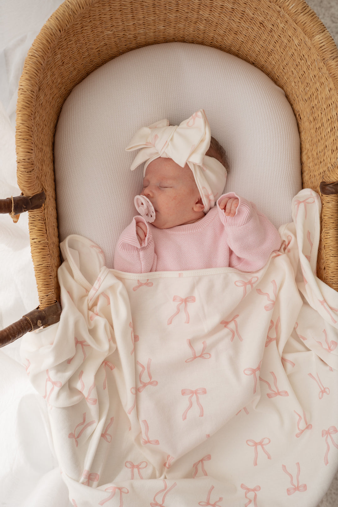 Swaddle Set | Pink Bows