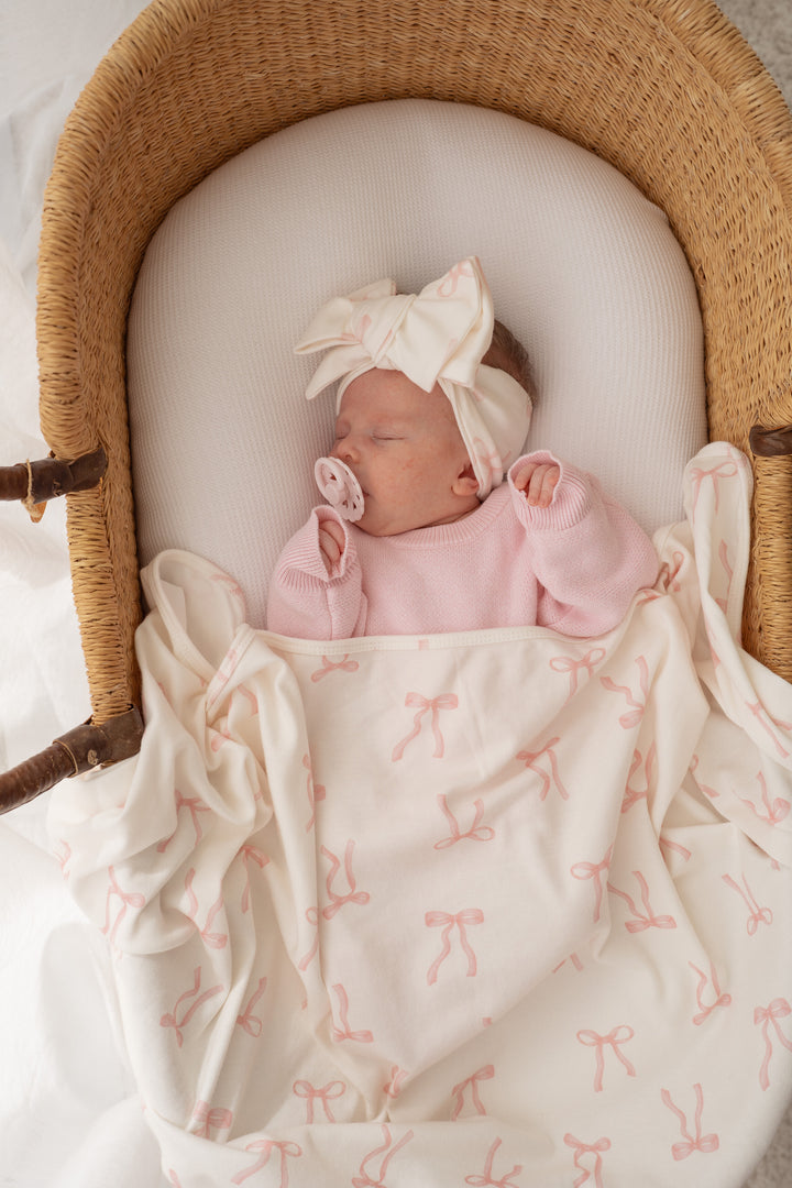 Swaddle Set | Pink Bows