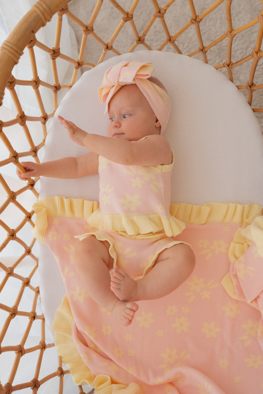 Knit Summer Set | Daisy Floral Lemon