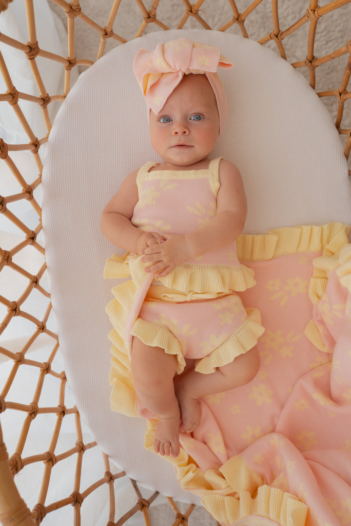 Knit Summer Set | Daisy Floral Lemon