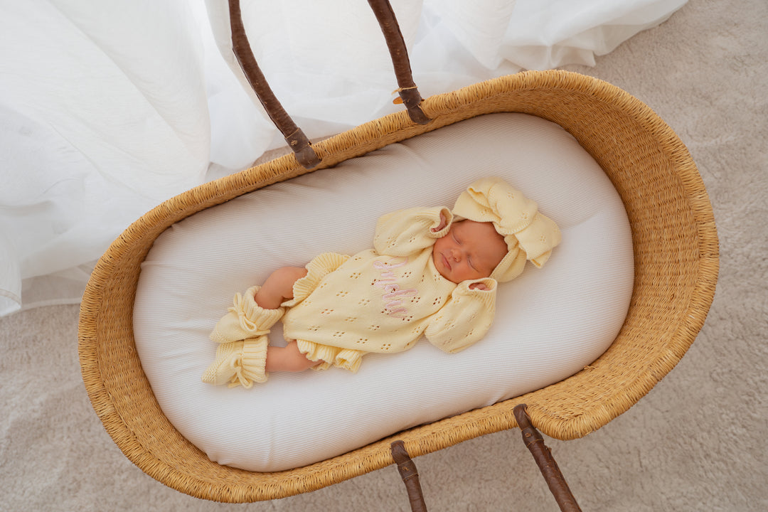 Frill Knit Pointelle Romper | Lemon