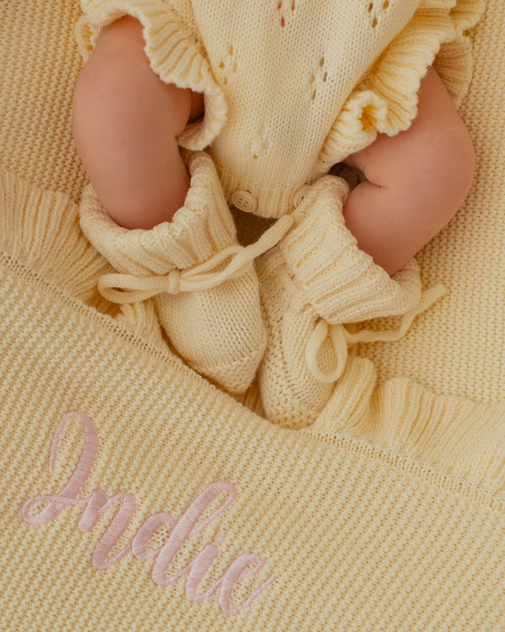 Knitted Booties | Lemon *PRE-ORDER*