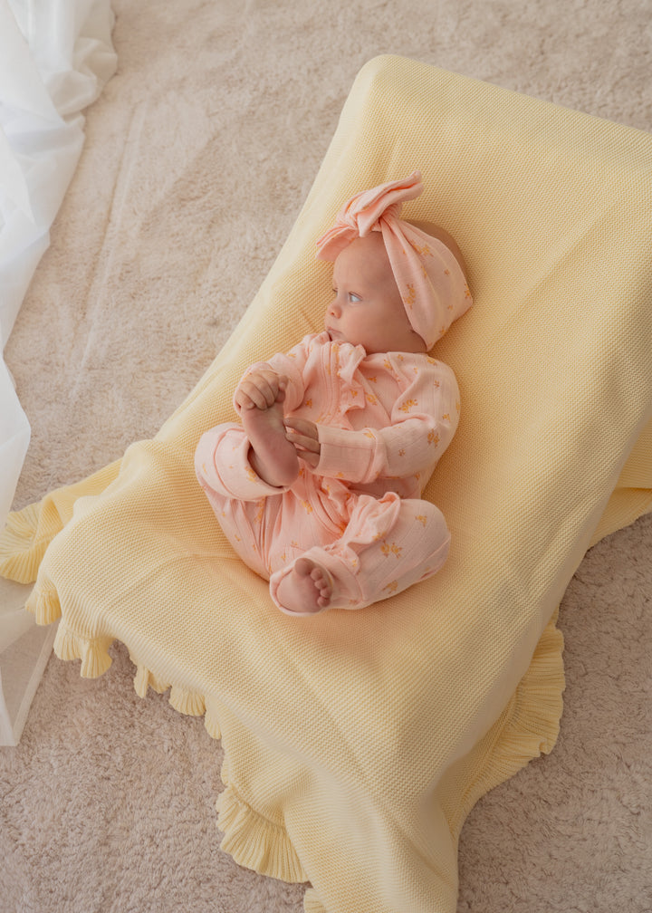 Frill Knit Blanket | Lemon *PRE-ORDER*