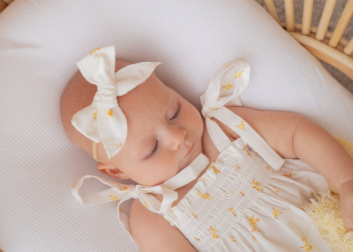 Bow Headband | Yellow Tiny Floral