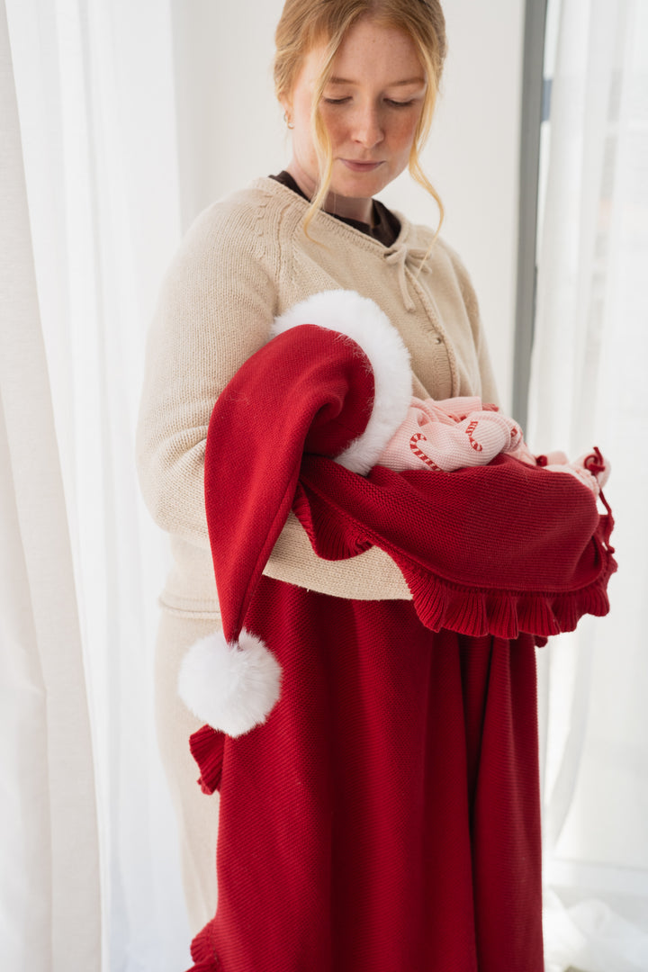 Frill Knit Blanket | Rudolph | PRE-ORDER