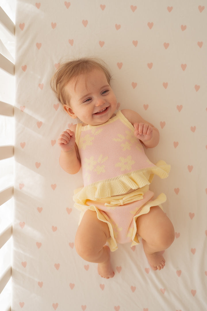 Knit Summer Set | Daisy Floral Lemon