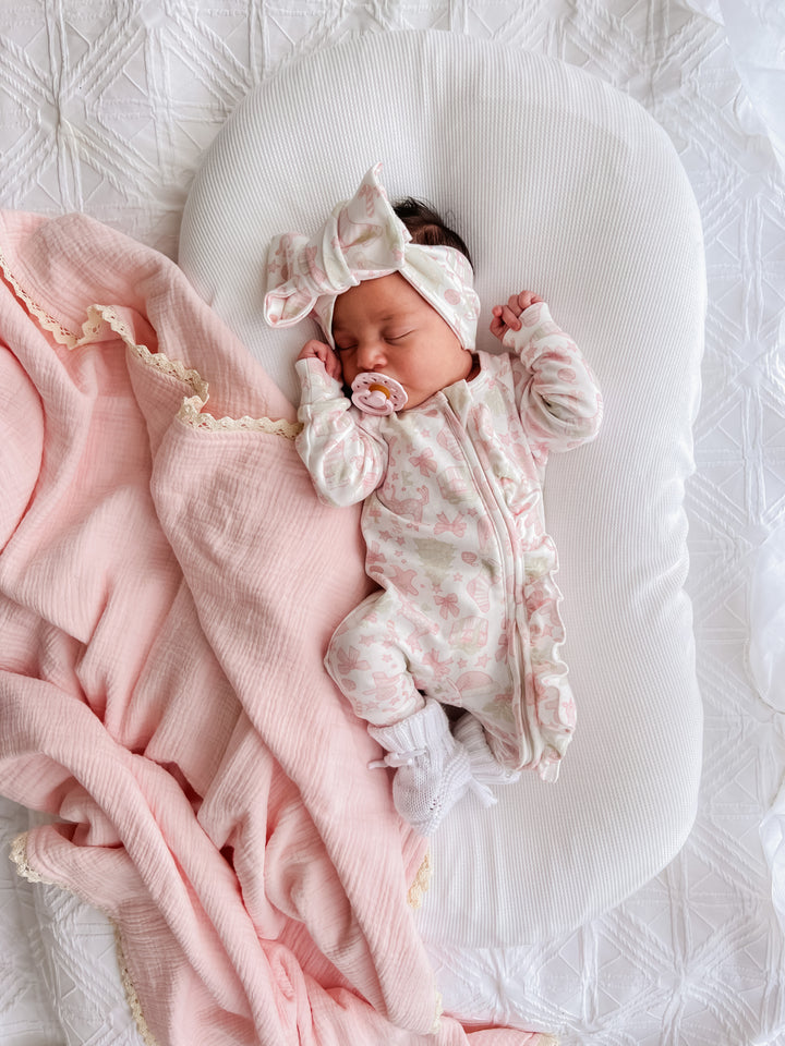 Frill Zip Romper | Santa Baby
