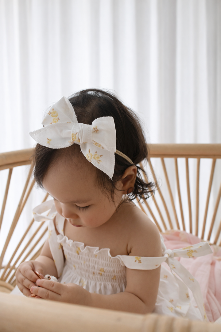 Bow Headband | Yellow Tiny Floral