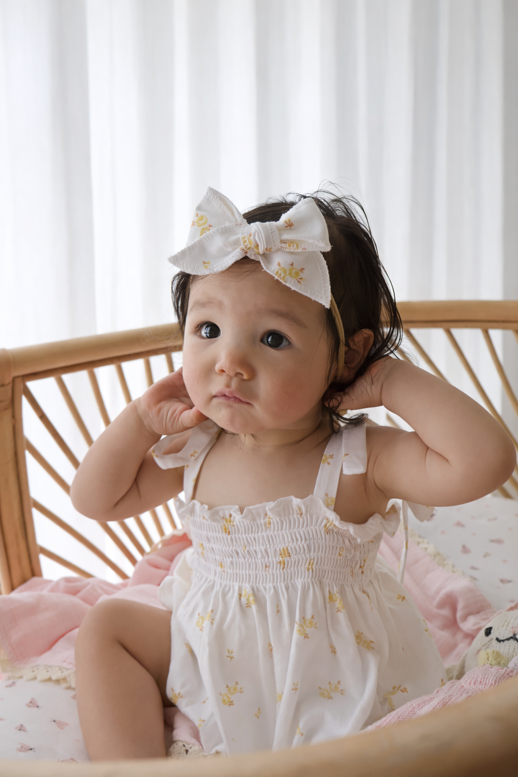 Bow Headband | Yellow Tiny Floral