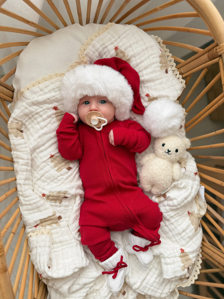 Zip Romper | Rudolph Waffle (NO FRILL)