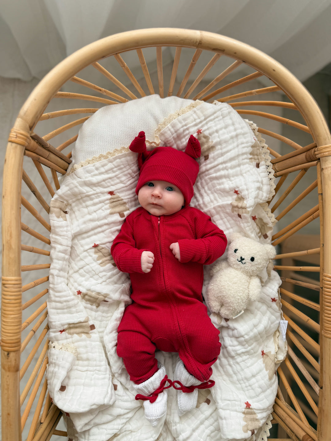 Zip Romper | Rudolph Waffle (NO FRILL)
