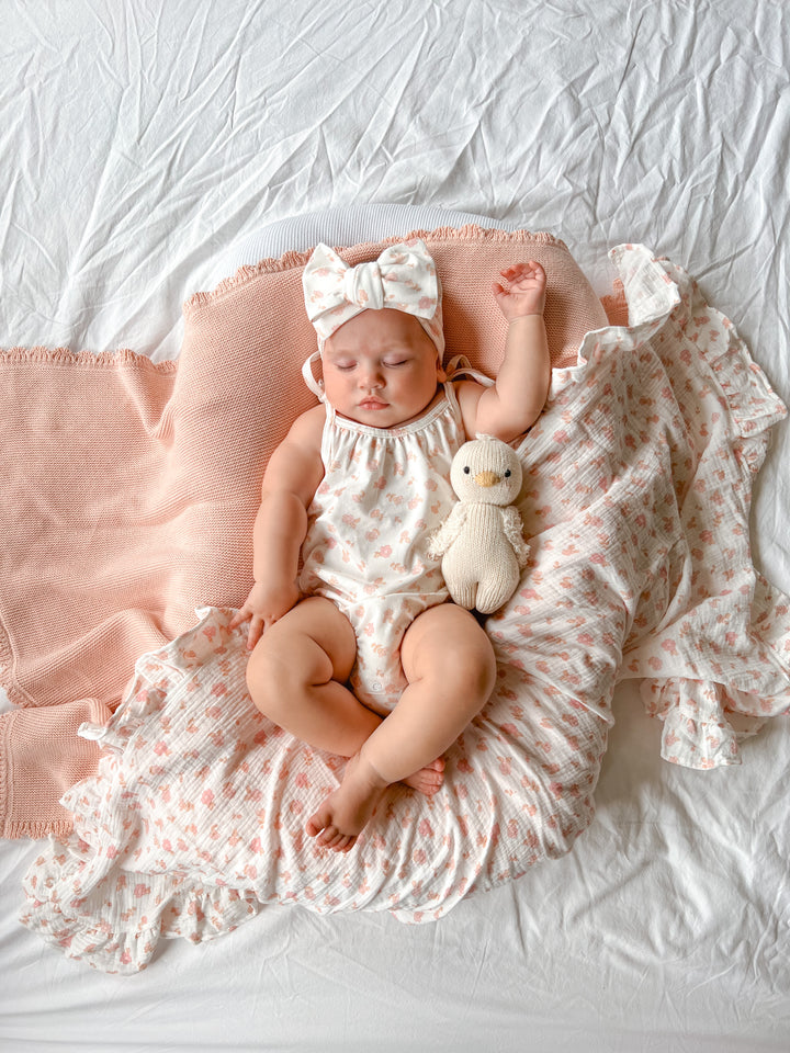 Bubble Romper | Peach Ditsy Floral