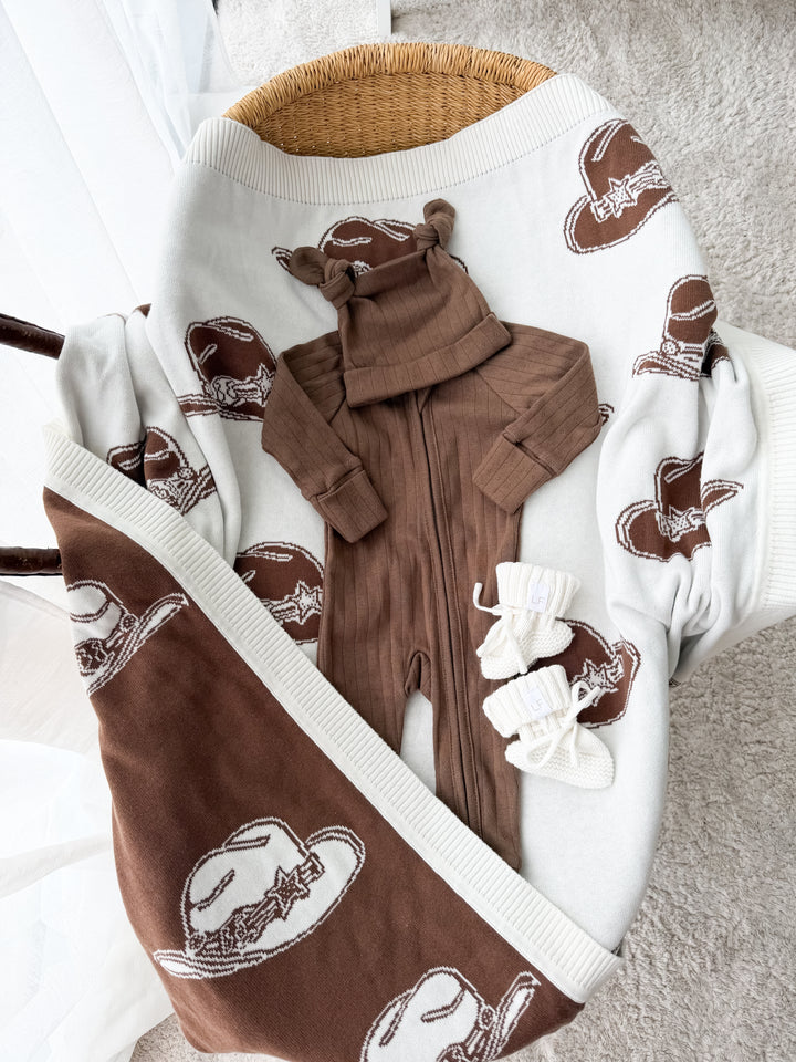 Knit Blanket | Cowboy Hats