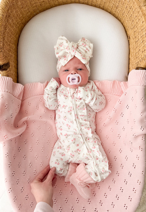Frill Zip Romper | Paisley Peony
