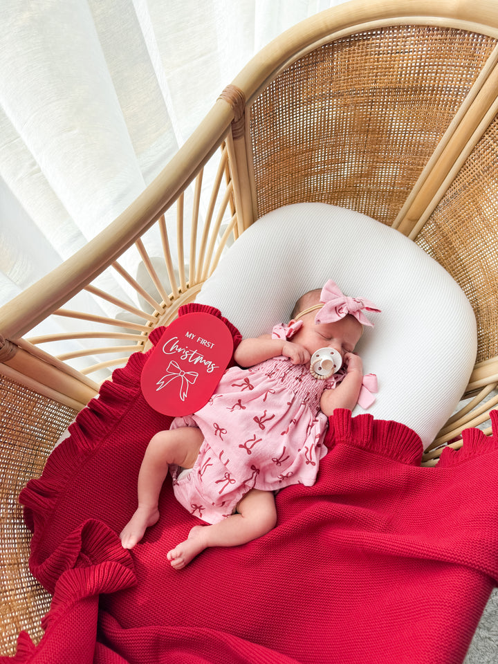 Bloomer Set | Linen Red Bows