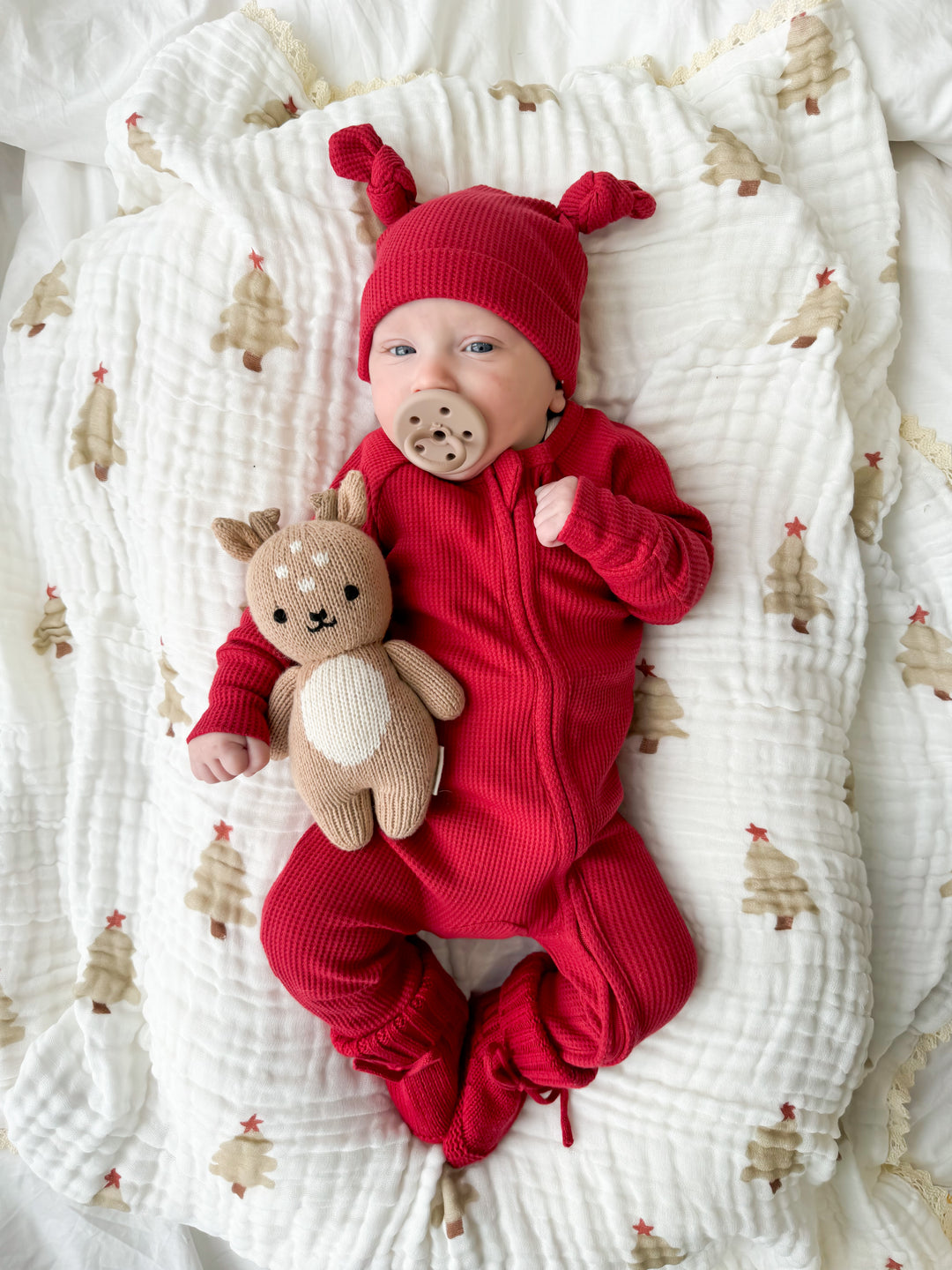 Zip Romper | Rudolph Waffle (NO FRILL)