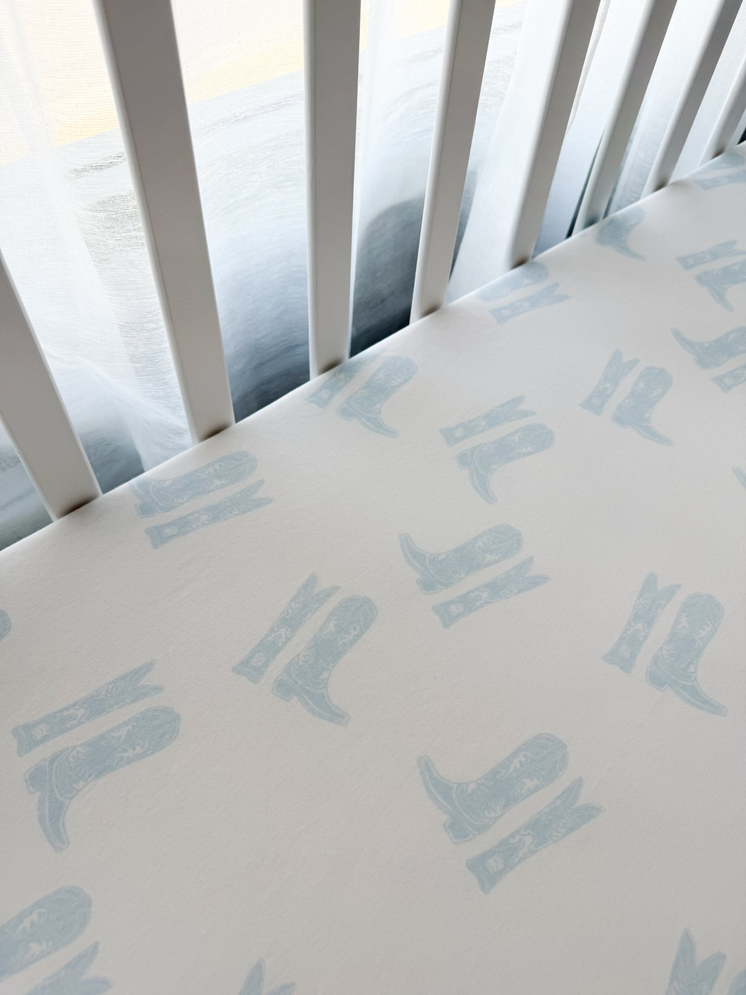 Cot Sheet | Blue Cowboy Boots