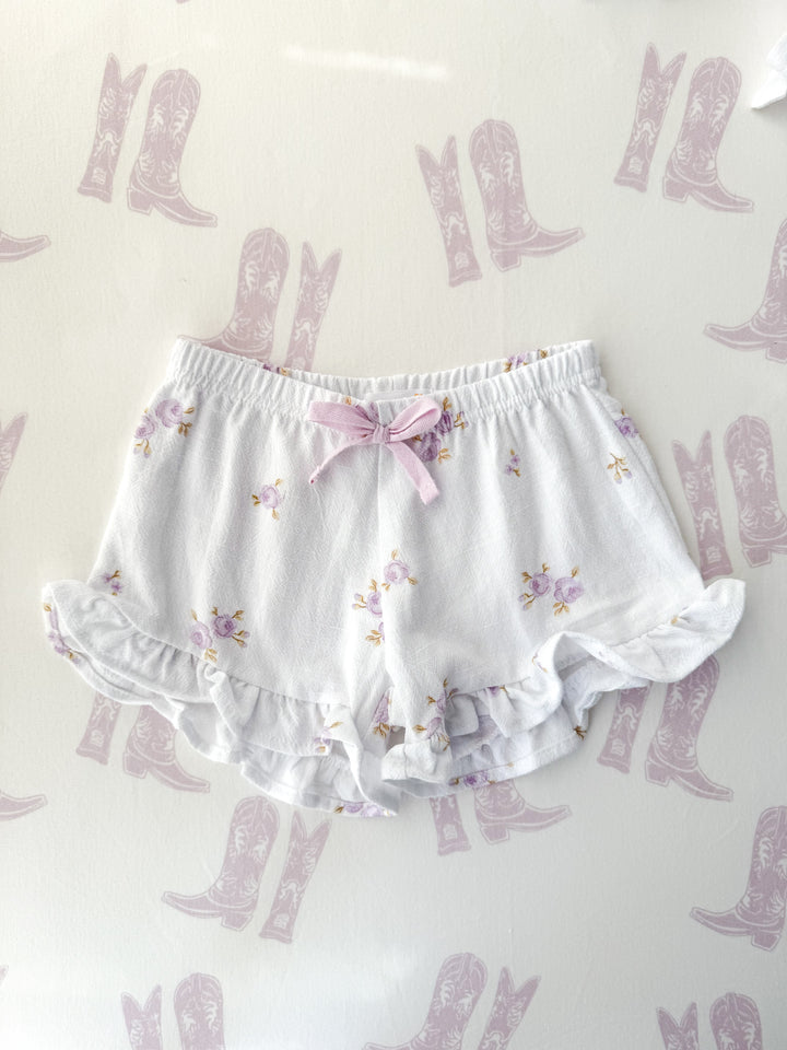 Linen Short Set | Lilac Floral