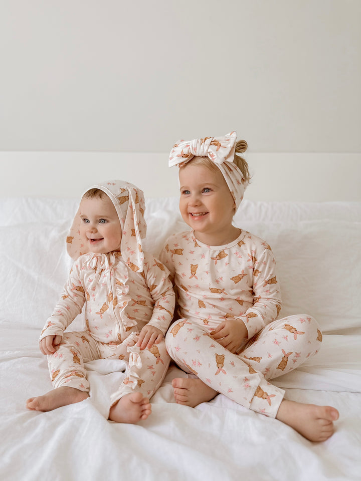 Long Sleeve PJ's | Bunny Floral