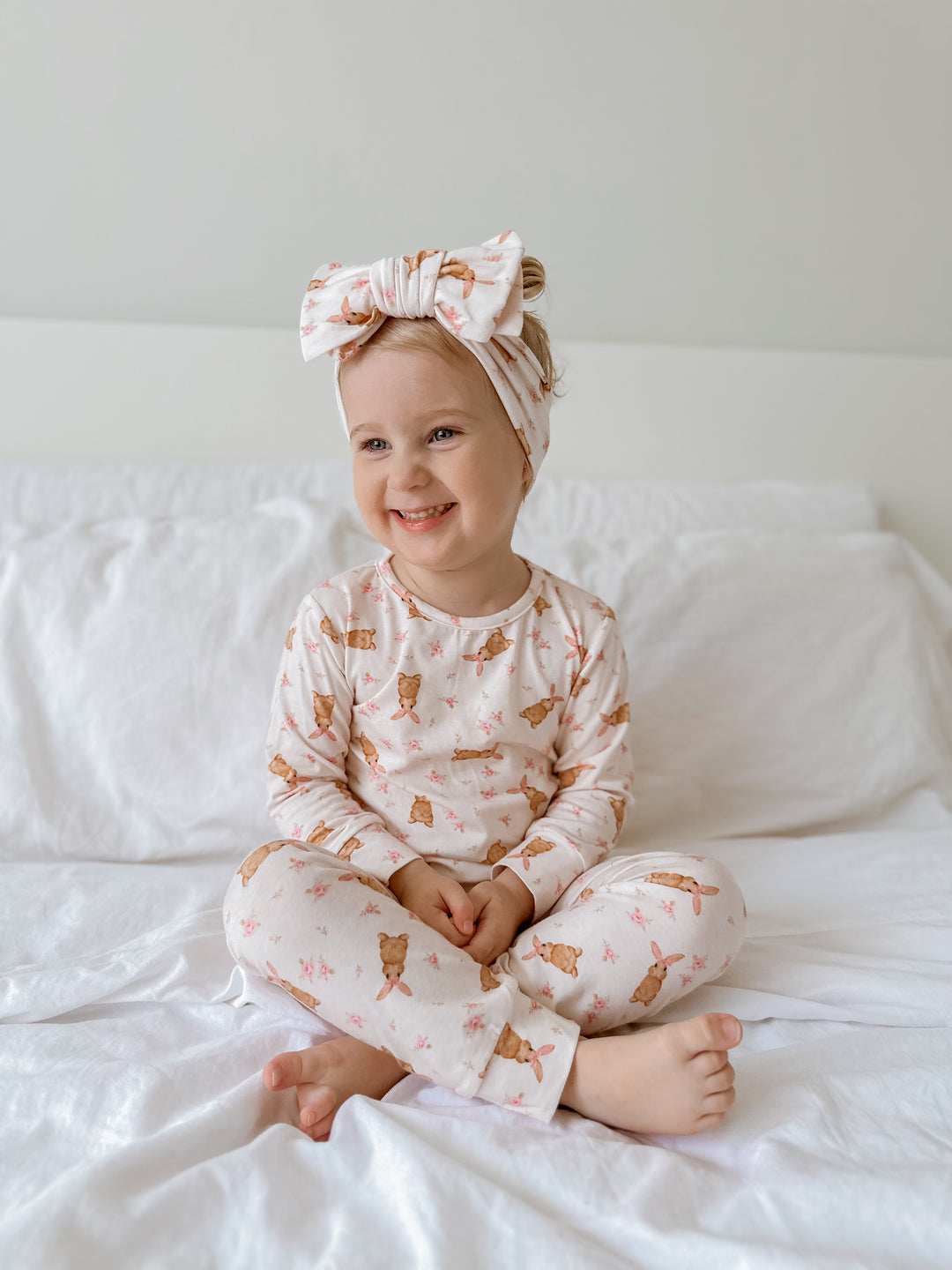 Long Sleeve PJ's | Bunny Floral