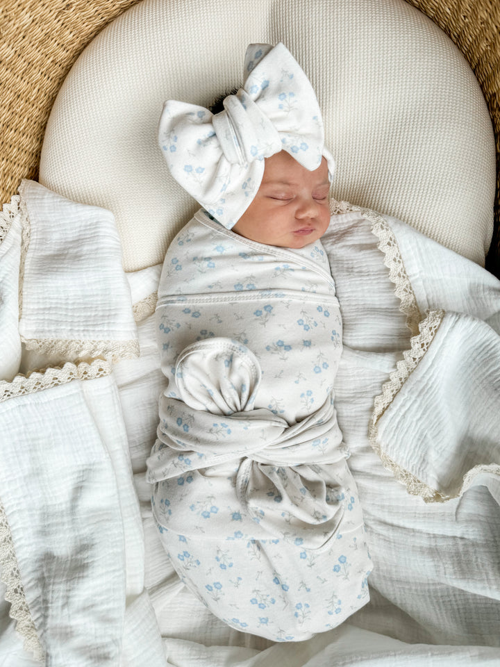 Swaddle Set | Paisley Blue